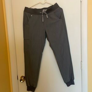 FIGS- light grey set- small jogger bottom, xs top